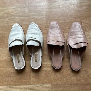 2 pairs mules slip ons. Paolo & Louise Cie. Good worn condition